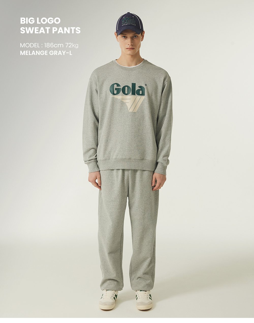 BIG LOGO SWEAT PANTS [MELANGE GREY] - (주)원더플레이스