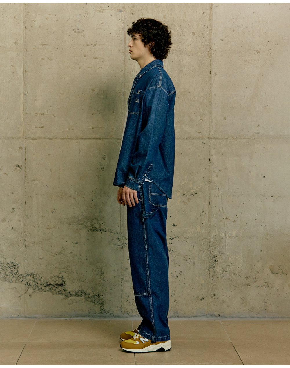 [JEMUT]★24FW★韓国人気★HOLD DOUBLE KNEE WIDE DENIM PANTS PROPS-STORE【アメリカンインポートアパレル＆スニーカーの