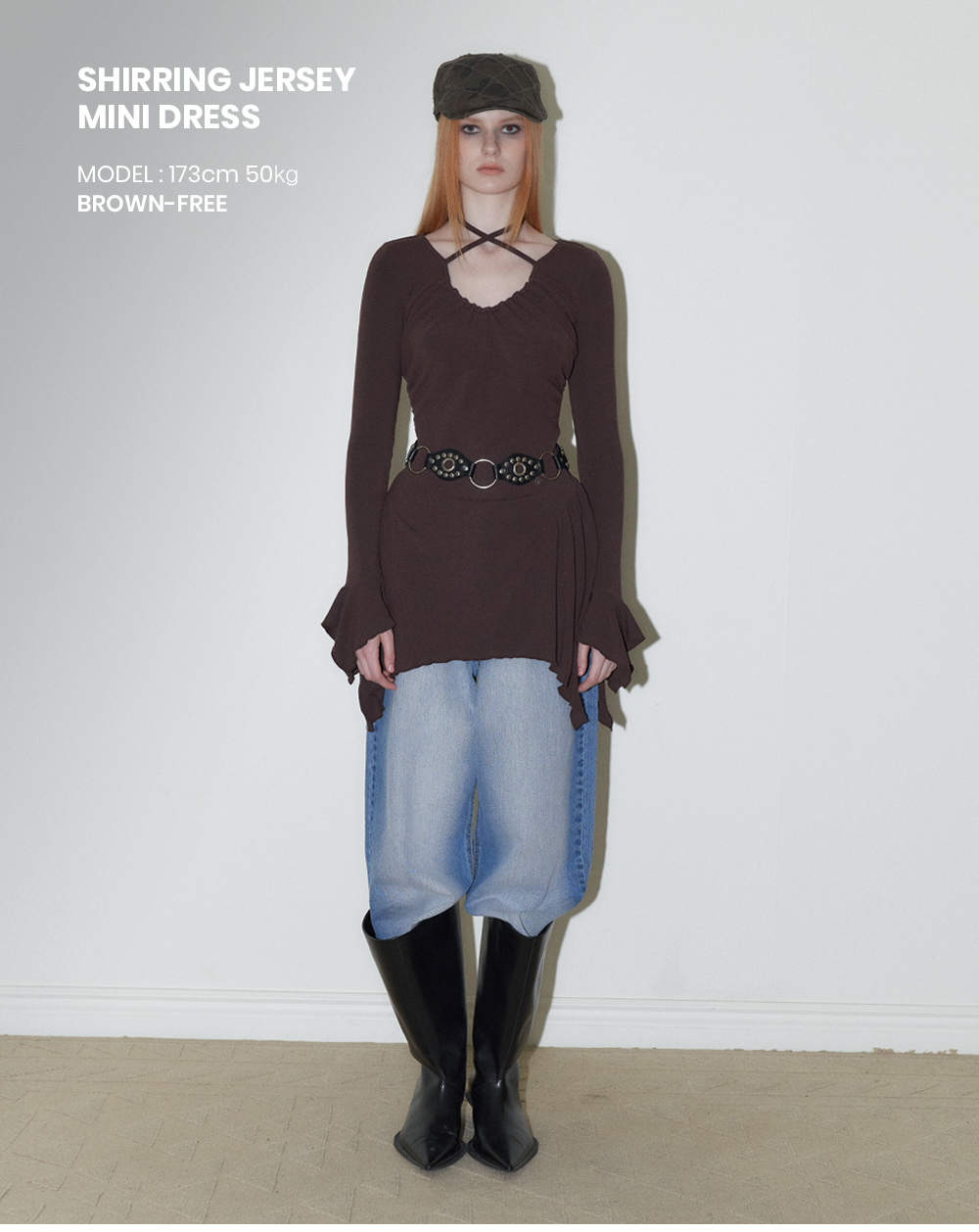 MUSINSA公式 | ORDINARY HOLIDAY Shirring full jersey mini one