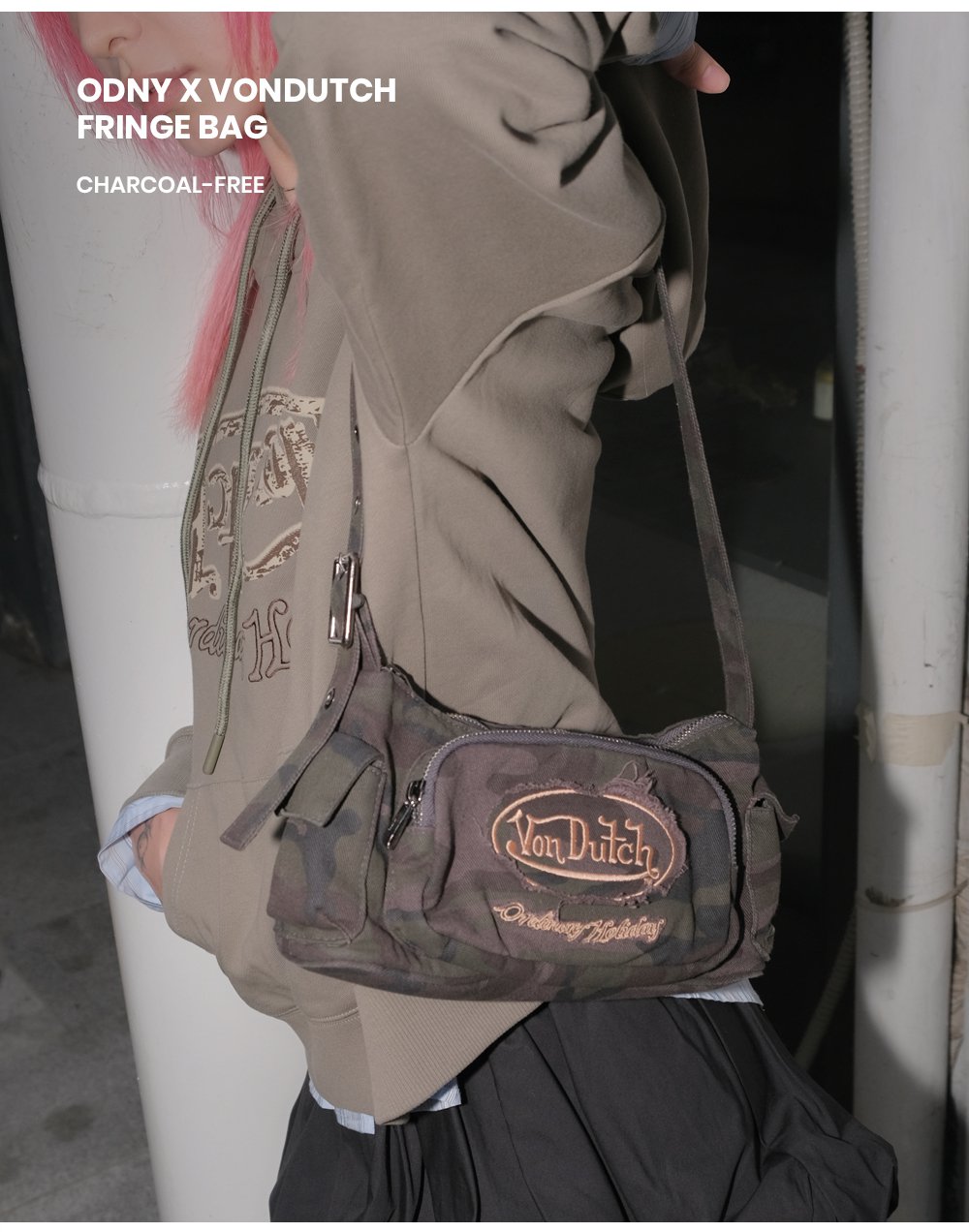 【ORDINARY HOLIDAY x VONDUTCH】fringe bag / 追跡付 MUSINSA公式 | ORDINARY HOLIDAY [VONDUTCH] Fringe Bag [CHARCOAL]