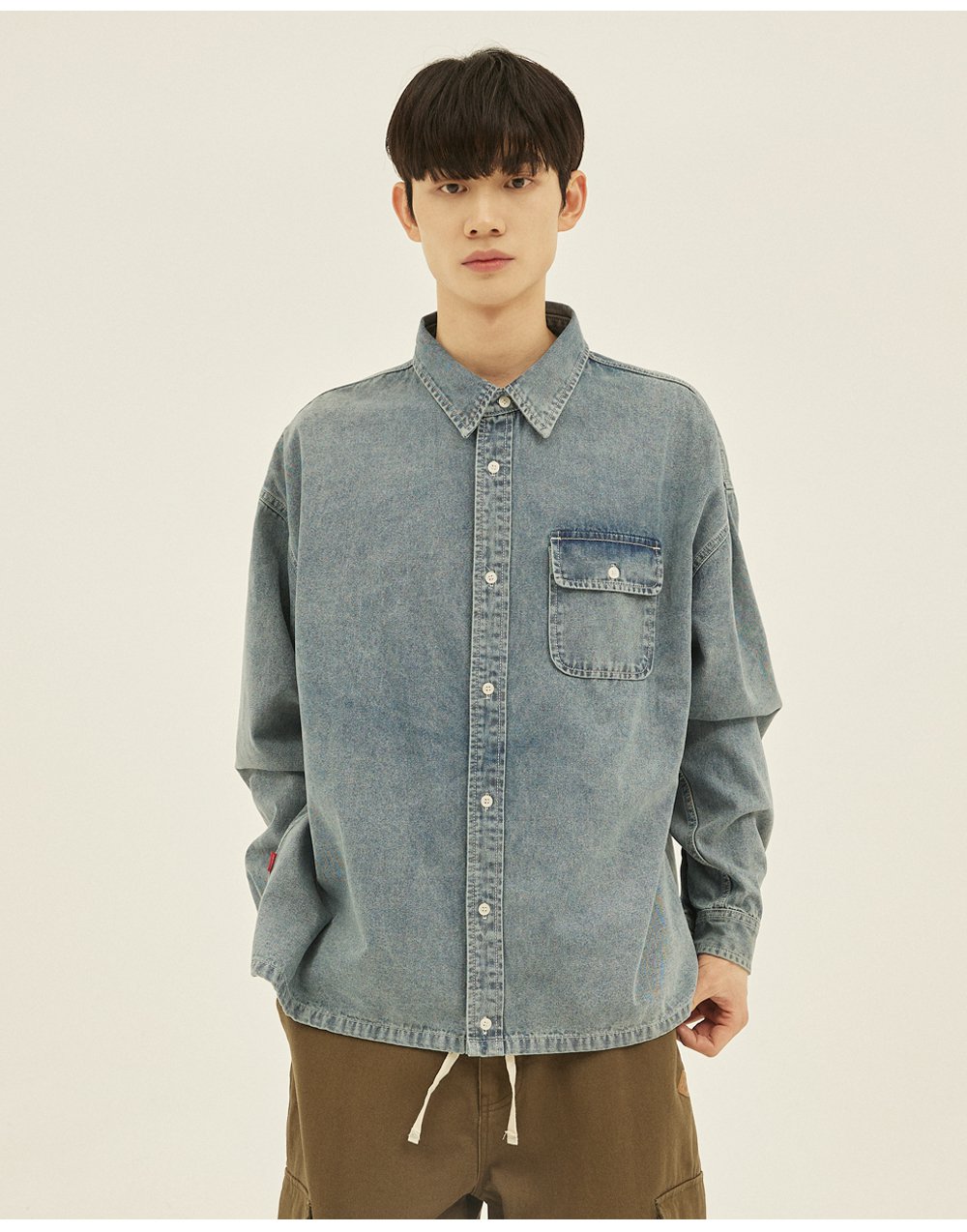 シャツ No.0273 denim string half SHIRT MUSINSA公式 | COMONINOZ STRING DENIM SHIRT [3 COLOR]