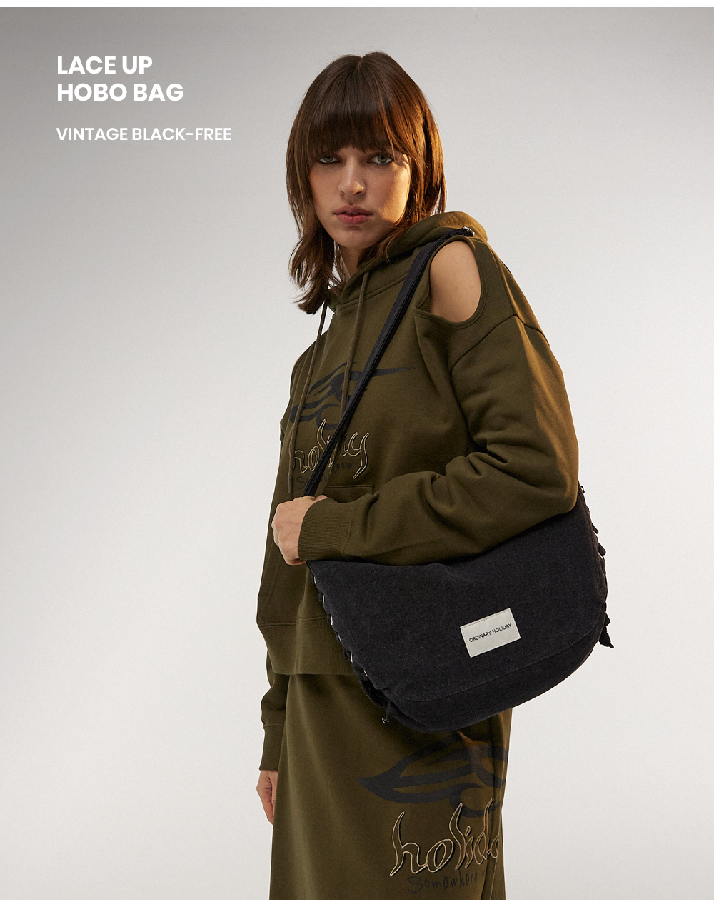 ORDINARY HOLIDAY - LACE UP HOBO BAG (5 COLORS)