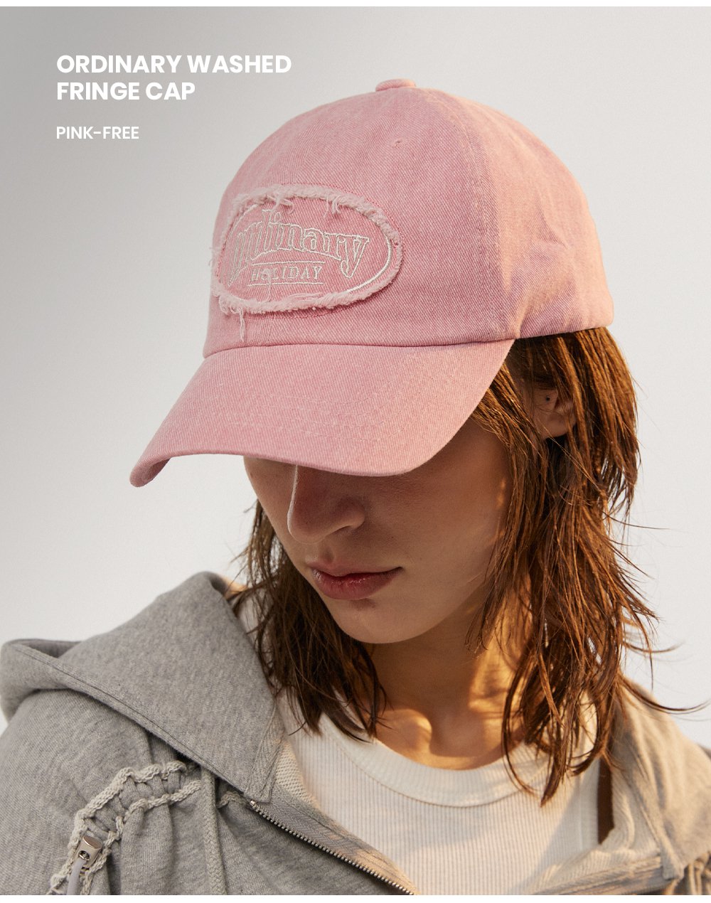 ビンテージ風 キャップ [ORDINARY HOLIDAY] WASHED FRINGE CAP MUSINSA | ORDINARY HOLIDAY Pigment Washed Fringe Cap [3 COLOR]