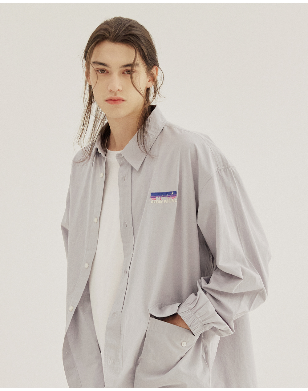OCEAN COTTON SHIRT JACKET [GRAY] - (주)원더플레이스
