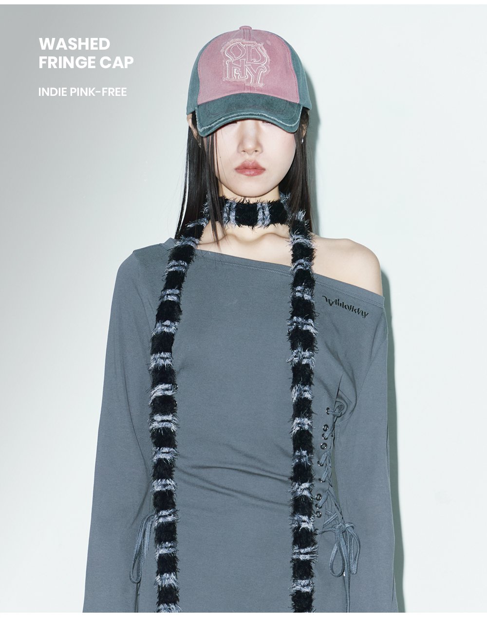 ビンテージ風 キャップ [ORDINARY HOLIDAY] WASHED FRINGE CAP MUSINSA公式 | ORDINARY HOLIDAY Ordinary Washed Fringe Cap [3