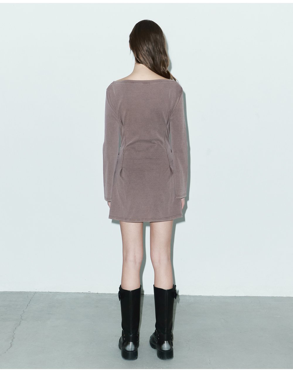 MUSINSA公式 | ORDINARY HOLIDAY Pigment lace-up off-shoulder