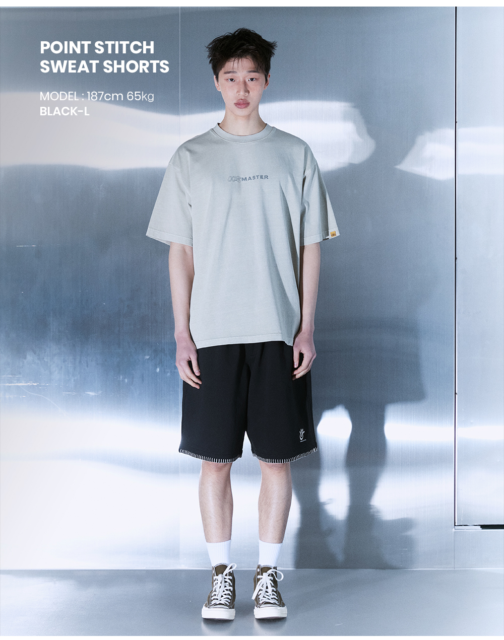 코브마스터(COBMASTER) POINT STITCH SWEAT SHORTS [BLACK] - 사이즈 & 후기 | 무신사