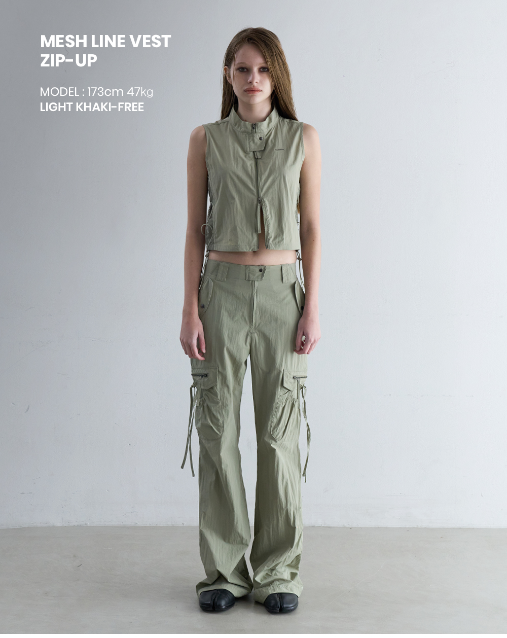MUSINSA公式 | ORDINARY HOLIDAY MESH LINE VEST ZIP-UP [LIGHT